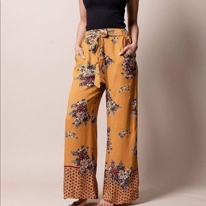 Sivana Spirit Mustard Floral Pocket Pants L